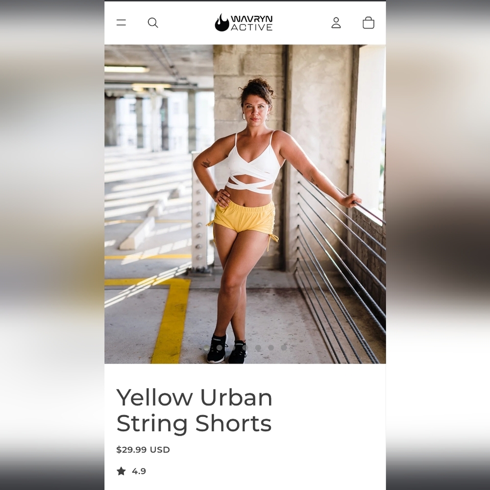 Werk Yellow Women's Scrunch Shorts Size Small NWOT